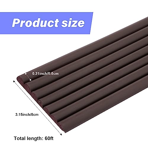 Image of Tradder 59 ft Extra-Wide Baby Proofing Table Edge Protector Crib Rail Bumper Child Safety Bunk Bed Ladder Cover Furniture Fireplace Desk Corner Guard with Adhesive Pre-Taped Foam Padding (Brown)