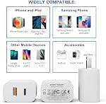 3 Paquet i Téléphone 17 16 15 14 USB C Bloc du chargeur, ZCSSQZ 20W Double port QC + PD 3.0 Chargeur mural adaptateur d'alimentation, double charge rapide de prise Brick pour i Téléphone 17/17 Pro/16/15/14/X, Samsung Galaxy - blanc
