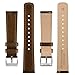 BISONSTRAP Leather Watch Straps, Classic Oil Waxed Leather, Quick Release Replacement Band for Men and Women, 18mm, Dark Brown/Silver Buckle