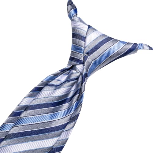 Image of Hi-Tie Boys Tie Pre-Tied Pocket Square Set Adjustable Kids Neckties Age 7-11 Years School UniForm Graduation