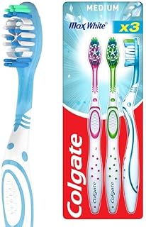 Colgate Maxwhite, szczoteczka do zębów średnia, 3 sztuki