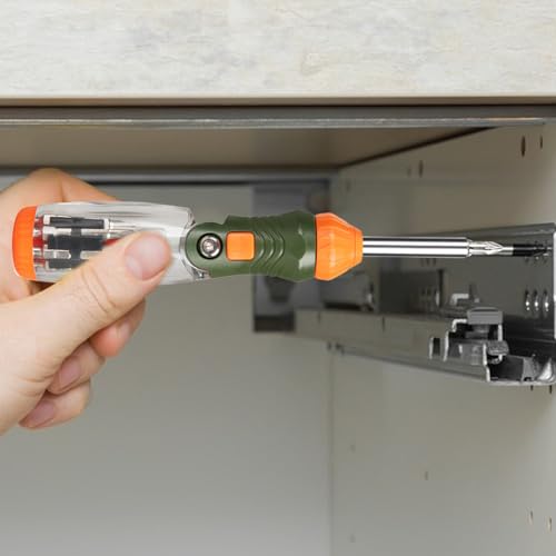 Tournevis à cliquet inclinable 16 en 1 pour angle difficile