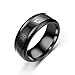 Chambre Thermomètre Jewel Ring, changement de couleur montre l'amour Mesure de la température magique en acier inoxydable Changement de couleur Mariage (3), Taille: 11#, Couleur: Noir