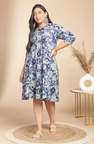 Image of Janasya Women's Fit and Flare Knee Length Dress