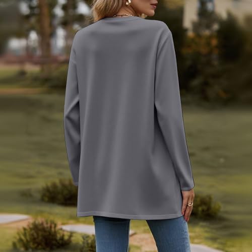 Womens Lightweight Cardigan Sweater Fashion Long Sleeve Soft Button Down Summer Casual Outfits with Pocket2