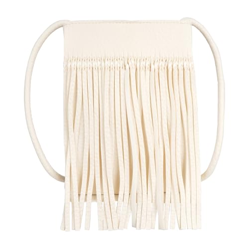 Image of Women Leather Fringe Messenger Bag Mini Hobo Crossbody Tassel Shoulder Bags