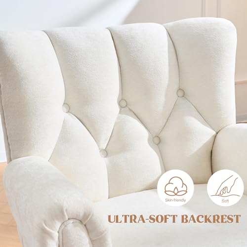 Sillón Chenille Beige ergonómico de una plaza miniatura 6