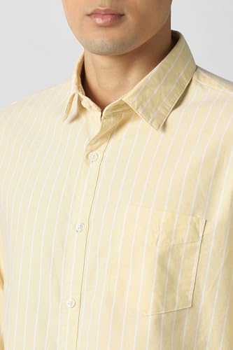 Image of Van Heusen Men Cotton Modern Fit Casual Oxford Stripes Shirts| Effortless Ironing | Superior Fit