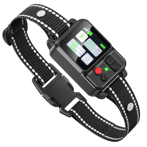 PRTRFLC GPS Wireless Dog Collar Fence System Electric Fence for Dogs Adjustable Range 49-6561ft 3 Training Mode Rechargeable Waterproof Pet Containment System for Outdoor (Deep Black)