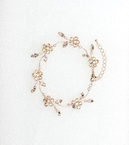 Image of Faship Gorgeous Rhinestone Crystal Floral Necklace Earrings Set