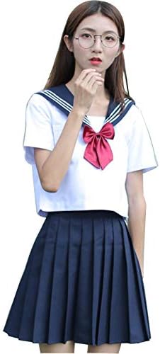 Amazon セーラー服 半袖 長袖 女子制服 学生服 女子高校生 高校生 学生 制服 コスチューム 3点セット Jk制服 刺繍 白二本 紺色の襟 可愛い 清純 コスプレ 学園祭 文化祭 仮装 本格制服 半袖スーツ リボン ソックス 4xl 身長173cm 体重70kg コスプレ 仮装 通販