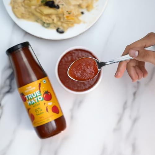 Image of Two Brothers Organic Farms Truemato Ketchup - Spicy Tomato Ketchup 750g | Naturally Made with 75% Fresh Tomatoes | No Refined Sugar | Upgraded