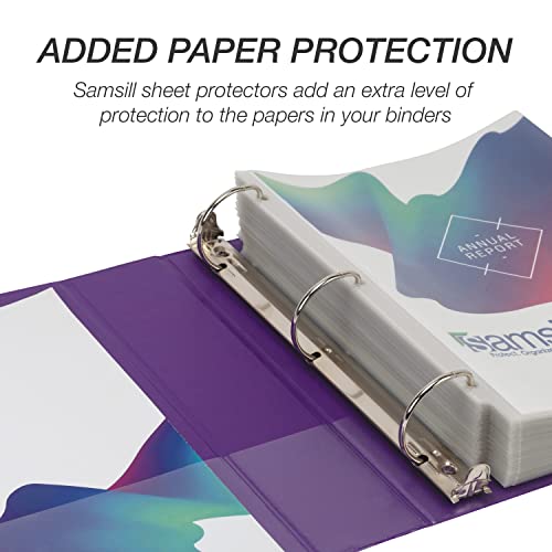 Image of Samsill Durable 2 inch 3 Ring Binder, D Ring Binder, 100% Recycled Chipboard, Purple, 4 Pack