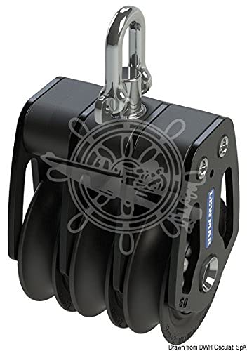 Poulie Lewmar HTX 50 triple à roulement haute charge pour écoute