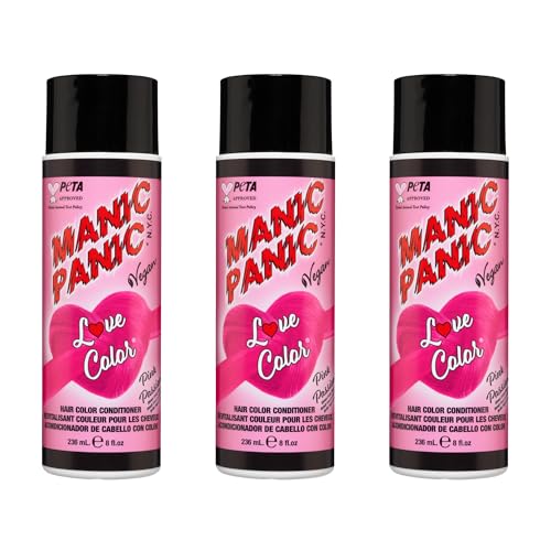 Manic Panic Love Color Rosa Pasión, Sin crueldad, Vegano y vibrante 3 x 236ml