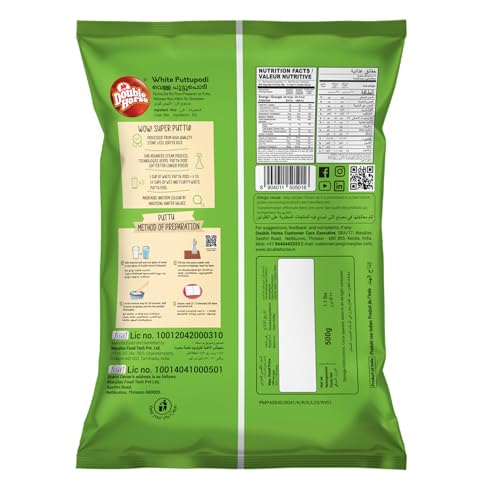 Image of Double Horse Soft & Fluffy White Puttu Podi 500 grams x 2 Pkts |Export Quality | Steamed Puttupodi | Pre Steam Technology