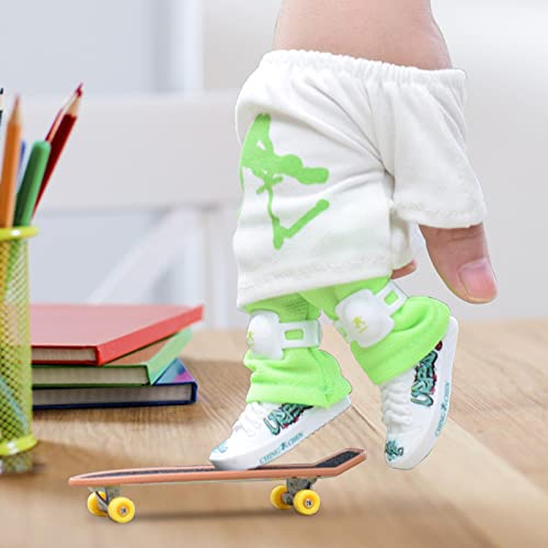 Brinquedos de scooter de dedo - Skate Mini Dedo com Calças e Sapatos | Acessórios para placas de ded