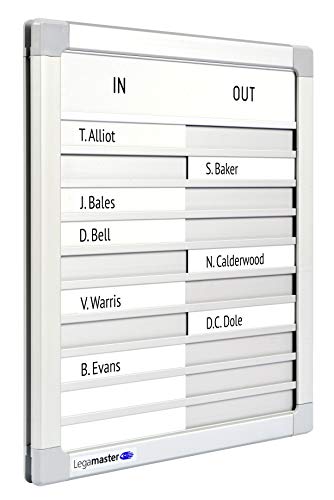 Legamaster 7-622100 In-and-Outboard Professional, An-und Abwesenheitsübersicht für 10 Personen, 26 x 31 cm, eloxiertes Aluminium