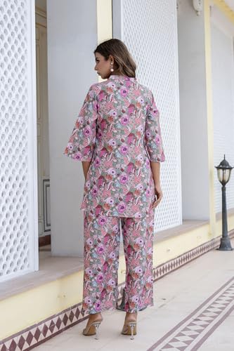 Image of Yashika Women Trendy Printed Cotton Blend Straight Kurta and Palazzo Set