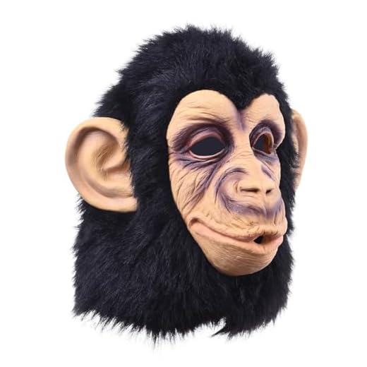 Zunishaone Headgear - Masca de animales de chimpancé negro, disfraz de látex realista para adultos, de cosplay | Perfecto para la fiesta de Halloween, la actuación en el escenario, la vestimenta,