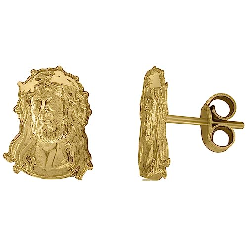 Auriga Fine Jewelry 10K Yellow Gold Dc Jesus Religious Push Back Studs