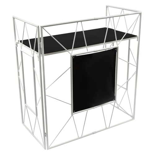 Portable DJ Facade Booth Foldable DJ Controller Stand Recording Studio Racks Frame Booth DJ Display Rack with Storage Bag for Bars Music Festivals Studios KTVs