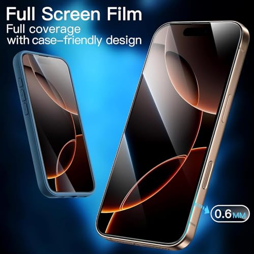 Image of IQShield Screen Protector Tempered Glass Guard for iPhone 16 Pro Max - 9H Hardness, HD Clear, Case Friendly [1 Pack]