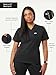 Peelz Natalie 4-Pocket V-Neck Scrub Tops for Women - Soft Stretch Fabric, Women's Scrub Top, Slim Fit, Black, Small