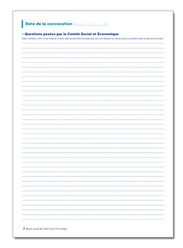 Registre spécial comité social et économique CSE - M010