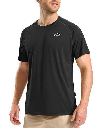 Pudolla Men's Rashguard Swim Shirts Short Sleeve UPF 50+ Sun Protection SPF Quick Dry Lightweight Water Fishing Beach Shirt2