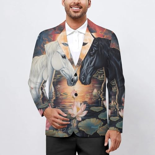 Horse Mens Blazer Lightweight Sport Coat Two Button Suit Jackets2