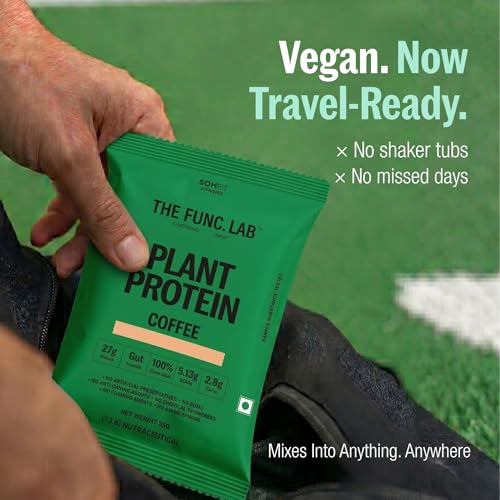 Image of The Func. Lab Plant Protein - Assorted Flavour Travel Packs | 6 Sachets (35g each) | 27-28g Protein per Scoop | Pea and Rice Blend | Vegan, Sugar‑Free, 100% Clean Label, Gut Friendly, Vegetarian