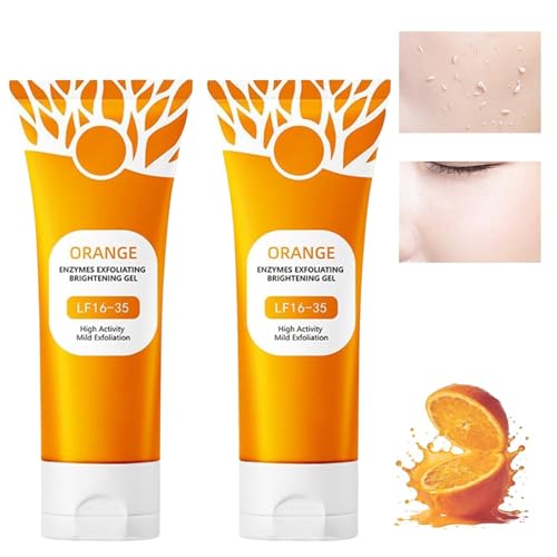 2pcs Orange Exfoliating Gel Scrub For Face & Body Moisturizer Face Body Scrub Gel Deep Cleansing Gentle Moisturizing Suitable For All Skin Types.