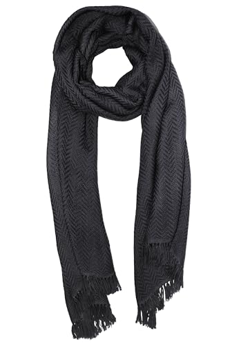 Pashmina en laine mérinos du Kashmir écharpe noire haut de gamme