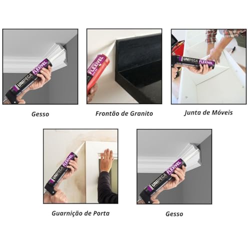 Kit Cola E Acabamento Rodapé De Poliestireno E Pvc Madeira Concreto Gesso Metal Cerâmica Ferro Pedra
