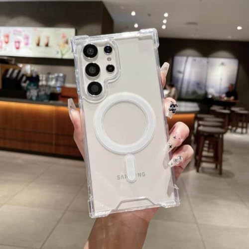 Coque de charge sans fil avec aimant puissant pour Samsung A23 étui transparent