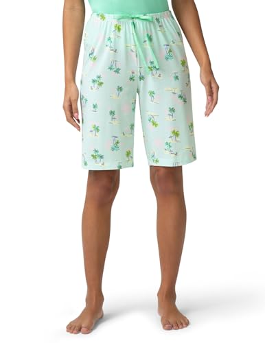 Image of HUE Women's Summer Vacation Pajama Separates, Soft, Whimsical Print Pjs with Tropical Beach Themes, Flip Flops, Cocktails