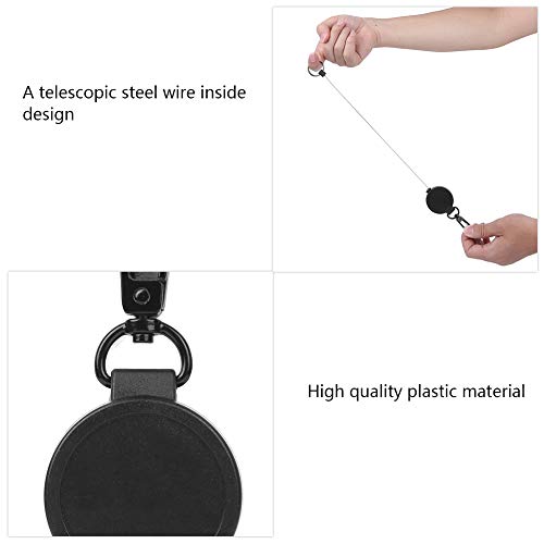 Telescopic Keychain,Anti Theft Retractable Key Ring High Resilience Wire Rope Carabiner Keychain Anti Multi Tool with Chain Steel Cable and Round Type for Advertising Promotion Gift Giving 4PCS - Image 4