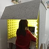 簡易防音室 1人用 吸音パネル 防音ボックス 防音室 卓上パーテーション 防音ブース、 遮音 シート パーソナルブース パーテーション フェルトボード 防音壁・ 防音シート リバーブとノイズフロアを排除します 録音・会議・放送用 マイク防音 録音吸音材 飛沫防止 ＊LEDライト付き (色 : 黄)