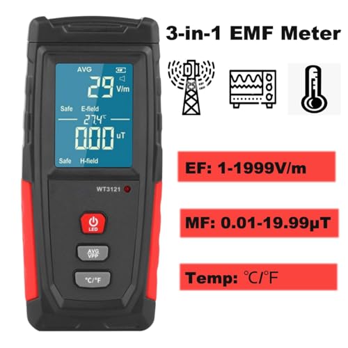 Medidor EMF portátil recargable con pantalla LCD miniatura 2