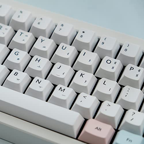 Image of CuXiu Chalk PBT Keycaps 136 Keys Dye Sub Keycap Set Korean Keycap for Cherry MX Switches Mechanical Keyboard gh60 xd64 xd84 xd96 87104