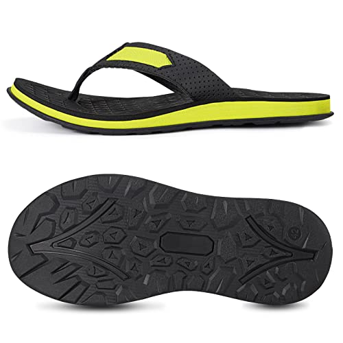 Image of MALIDA Mens Flip Flops Non-Slip Bathroom Shower Shoes Cushion foam Indoor and Outdoor Thong Sandals