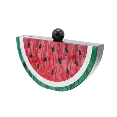 WYZIG Acrylic Evening Clutch Purse for Women Cute Fruit Shape Handbag Party Banquet Cocktail Shoulder Bag, Watermelon