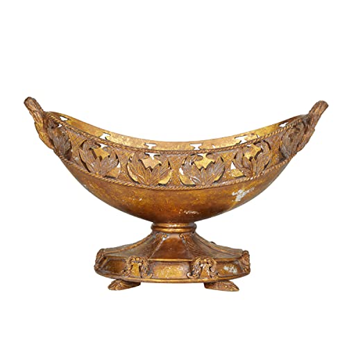Deco 79 Traditional Polystone Decorative Bowl, Bronze #TOP23