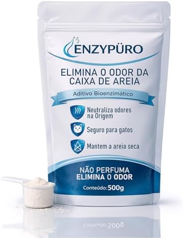 Aditivo Anti Odor Enzimático para Areia de Gatos EnzyPuro 500g Ne...