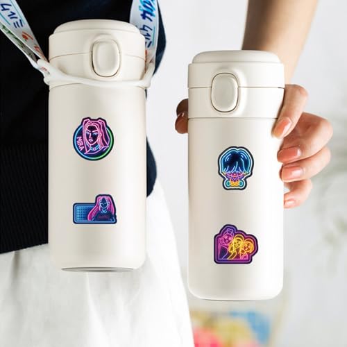 Image of K-pop Party Favors Stickers - 50 Neon Effect Unique Vinyl Stickers for Fans, Laptops, and Journals,Skateboard Bike Bumper Car Guitar Water Bottle Luggage