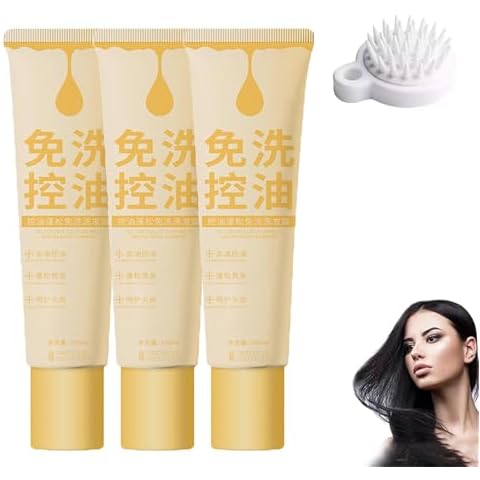 Gqrum Fluffy Oil Control Shampoo, Oil Control Fluffy Leave-In Shampoo, No Rinse Fluffy Oil Control Shampoo, for Reduced Oil Head, Oil Control And Fluffiness (3Pcs) Cover