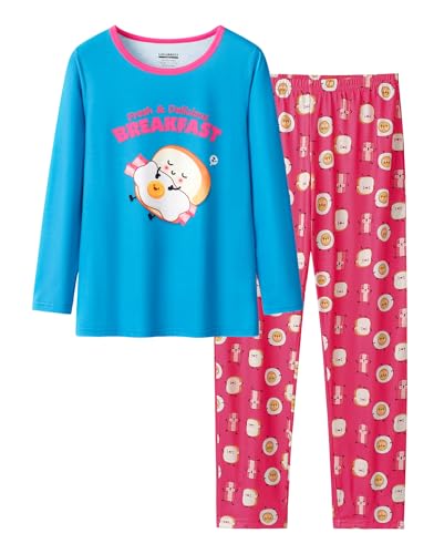 Image of Tie Dye Pajamas for Girls Soft Butterfly Sloth Fall Clothes Big Kids Sleepwear 2-Piece Long Sleeve Set Size 6-16