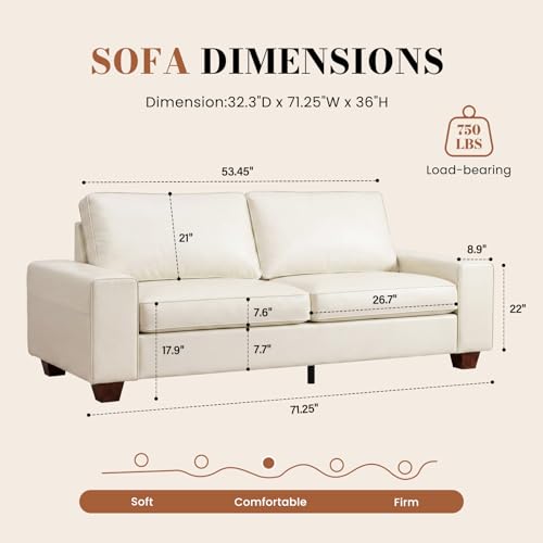 COUCHOICE Modern Faux Leather Loveseat