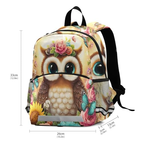 panksolu Cute Owl with Butterfly Toddler Backpack for Boys Girls Kids Backpacks Preschool Bag Travel Bag3